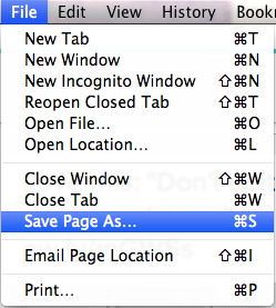 Chrome Save Page As...